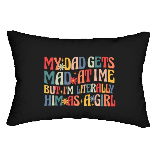 Retro Flower Funny Dad Daughter Quote Lumbar Pillows