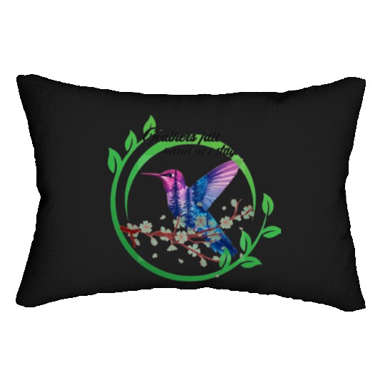 Vibrant Hummingbird and Blossoms Design Lumbar Pillows