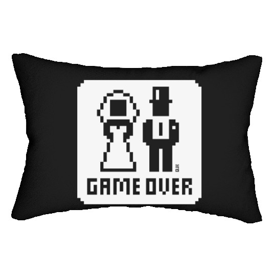 Game Over (Wedding Stag Party Night, Pixel, NEG W) Lumbar Pillows