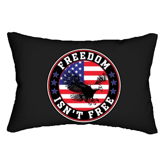 Freedom Isn’t Free Eagle US Flag Patriotic Apparel Lumbar Pillows