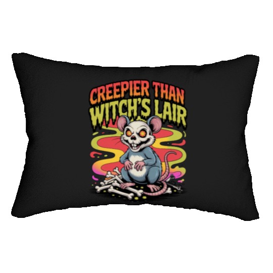 Creepy Mouse with Wicked Eyes Design Lumbar Pillows