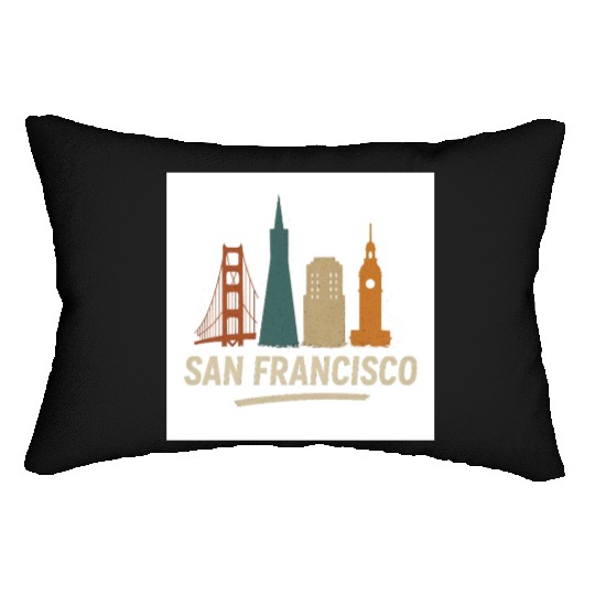 San Francisco Skyline Street Glow Lumbar Pillows