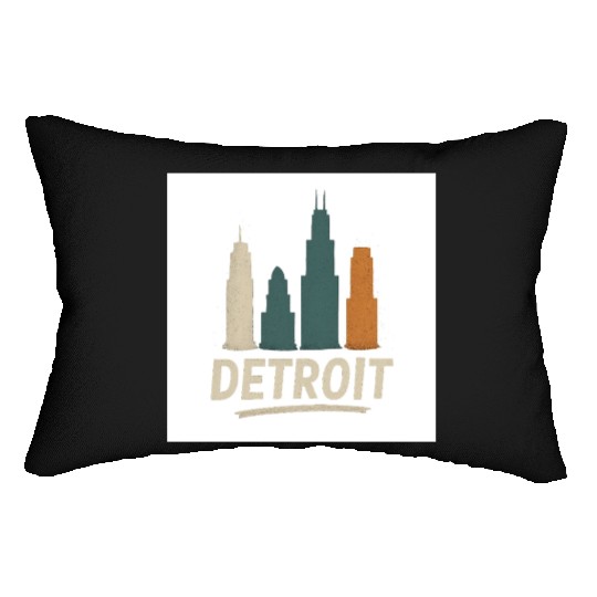 Detroit Skyline Street Vibes Lumbar Pillows