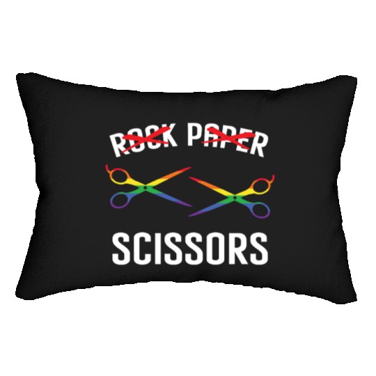 Funny Rock Paper Scissors LGBTQ Pride Lumbar Pillows
