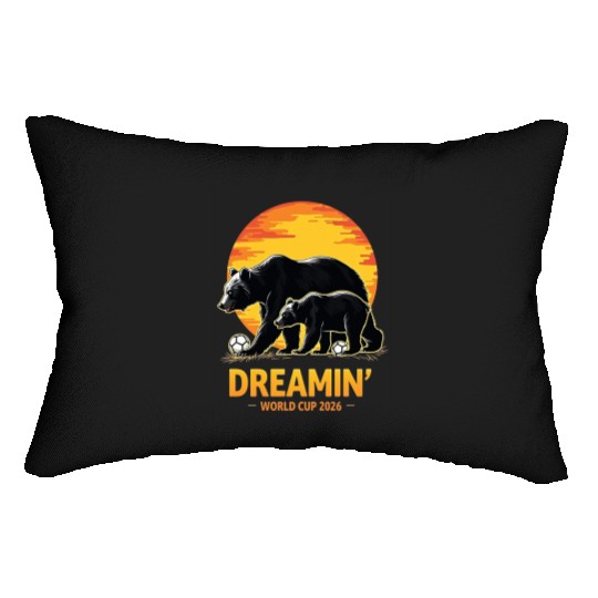 California Dreamin’ – World Cup 2026 Soccer Bear T Lumbar Pillows