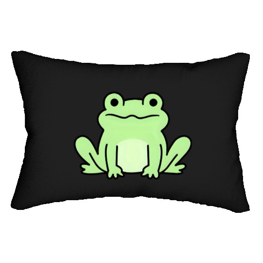 Lime Green Cartoon Frog Design Lumbar Pillows