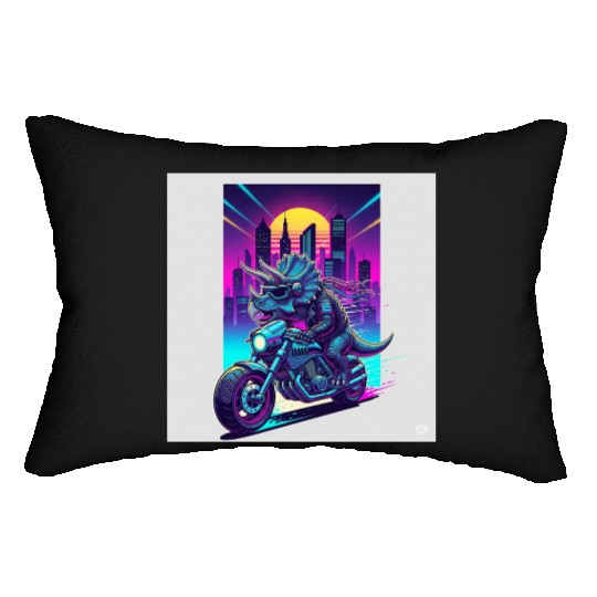 Futuristic Rhinoceros Cyber Ride Lumbar Pillows