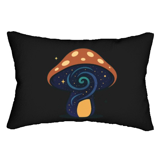 Cosmic Mushroom Nightscape Lumbar Pillows