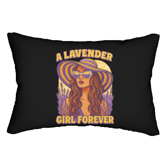 lavender girl Lumbar Pillows
