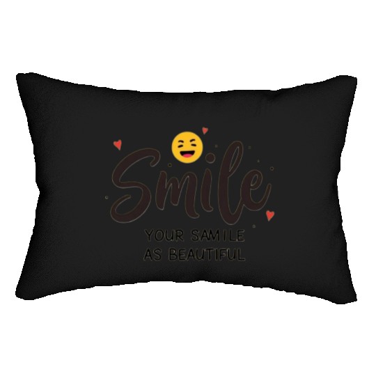Inspirational Smile Typography Design Lumbar Pillows