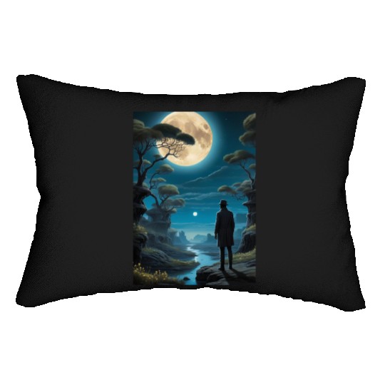 Mystical Night Under the Full Moon Lumbar Pillows