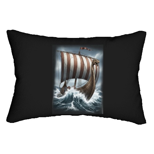 Viking Dragon Ship Adventure Design Lumbar Pillows