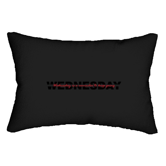 Wednesday Typography - Black Version Lumbar Pillows