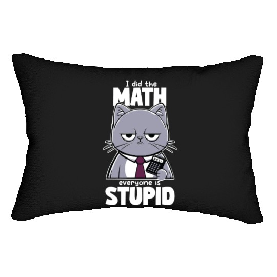 Grumpy Cat Math Teacher Design Lumbar Pillows