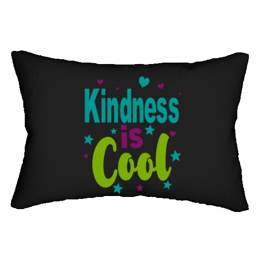 Colorful 'Kindness is Cool' Typography Lumbar Pillows