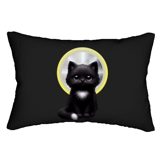 Mystic Midnight Cat  Lumbar Pillows