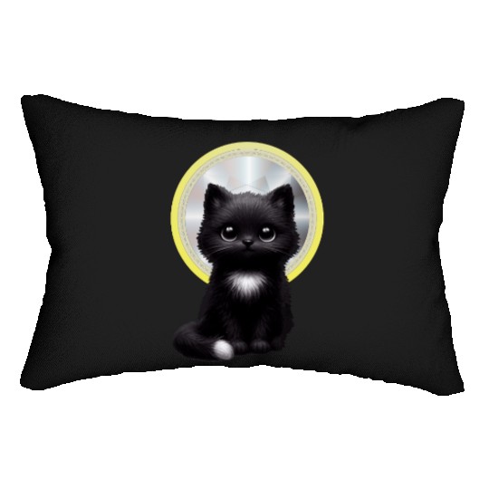 Mystic Midnight Cat  Lumbar Pillows