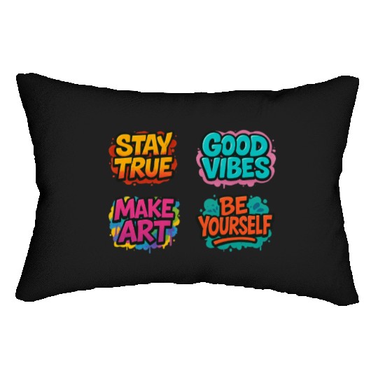 Vibrant Motivational Affirmation Designs Lumbar Pillows