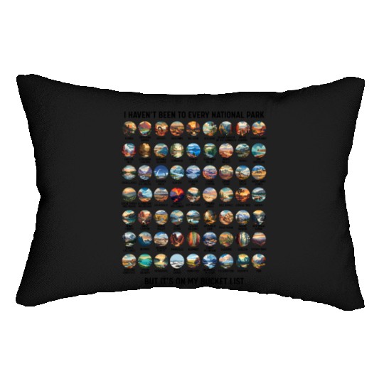 All US National Park Checklist Bucket List Lumbar Pillows