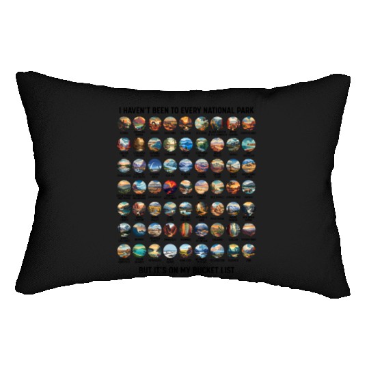 All US National Park Checklist Bucket List Lumbar Pillows