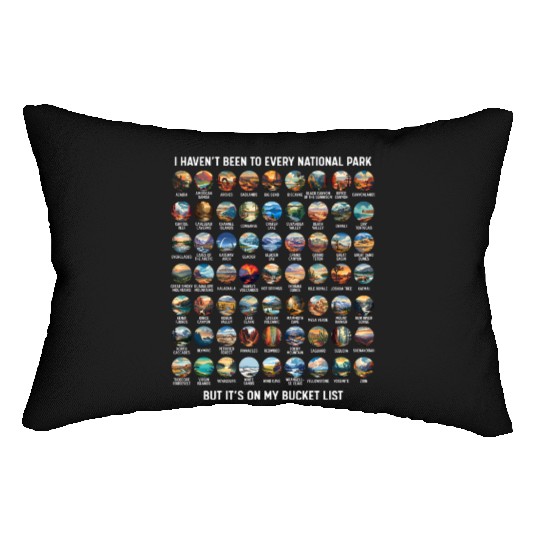 All US National Park Checklist Bucket List Lumbar Pillows