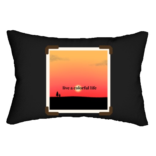 Colorful sunsets with modern text Lumbar Pillows