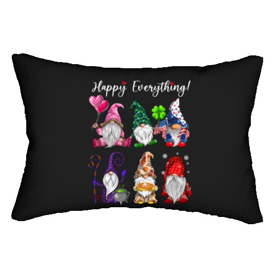 Happy Everything Gnomes Every Seasons All Year Lumbar Pillows