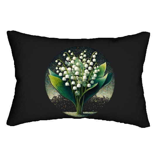 Mystical Lily of the Valley Illustration Lumbar Pillows