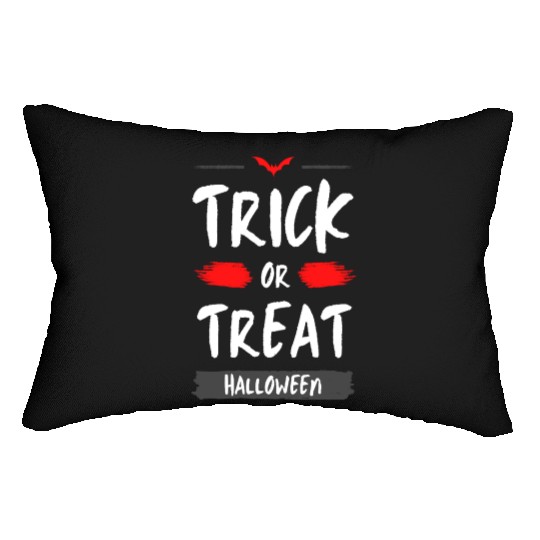 Spooky Halloween Trick or Treat Design Lumbar Pillows