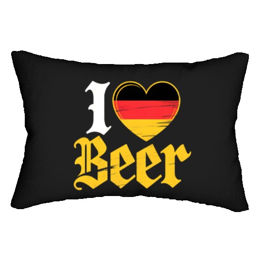I Love Beer German Bier Funny Germany Flag Lumbar Pillows