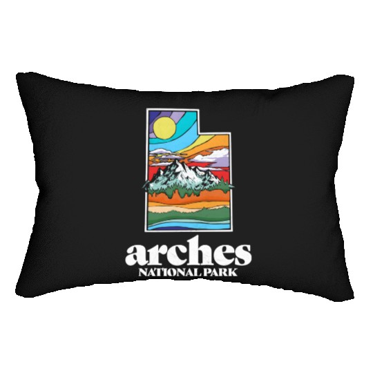 Arches National Park Utah Vintage Nature Outdoor Lumbar Pillows