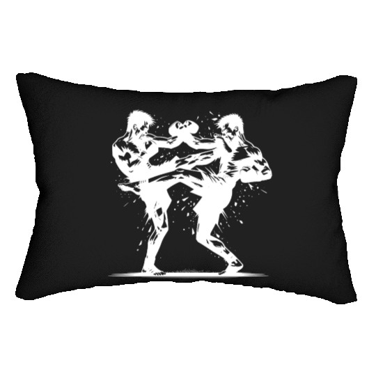 Kickboxing - When Muscle Power Meets Willpower Lumbar Pillows