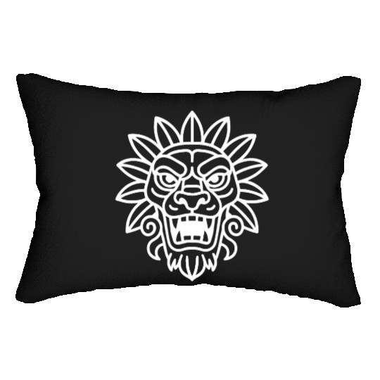 Aztec Feathered Serpent Artwork Lumbar Pillows