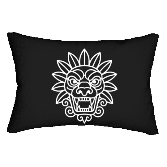 Ancient Aztec Quetzalcoatl Artwork Lumbar Pillows