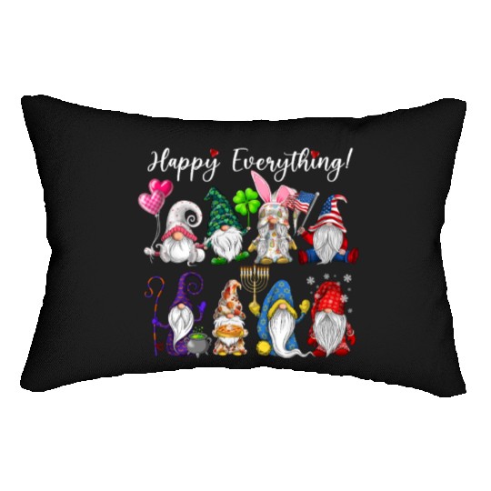 Happy Everything Gnomes Every Seasons All Year Lumbar Pillows