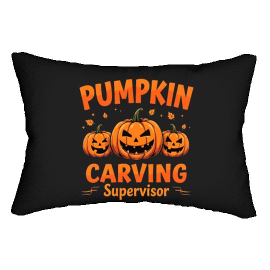 Pumpkin Carving Supervisor Funny Halloween  Lumbar Pillows