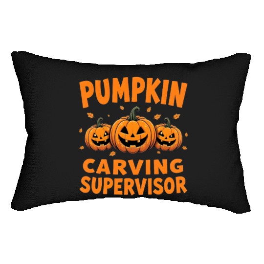 Pumpkin Carving Supervisor Funny Halloween  Lumbar Pillows