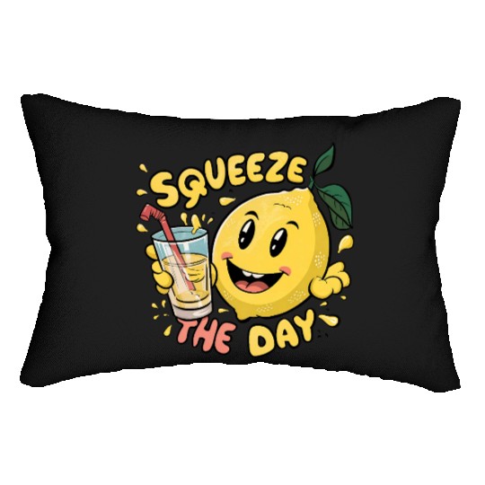 Squeeze The Day Lemon Cartoon Lumbar Pillows