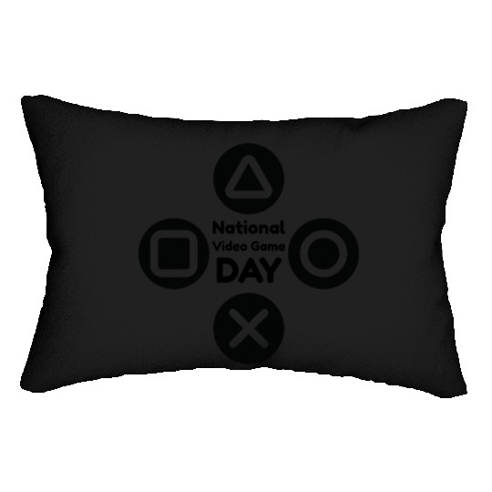national video game day Lumbar Pillows design