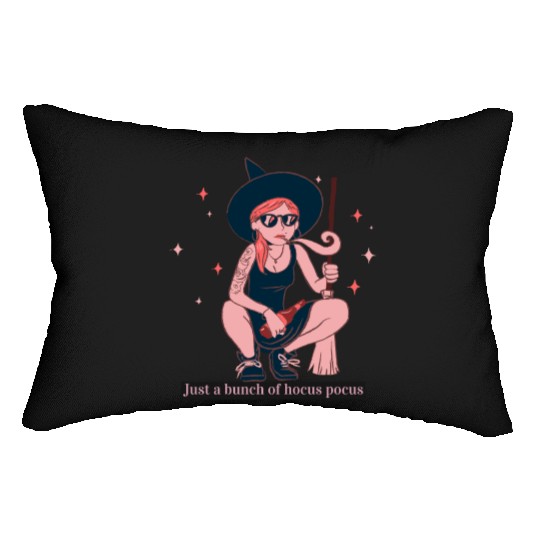 Witch Girl Hocus Pocus Illustration Lumbar Pillows