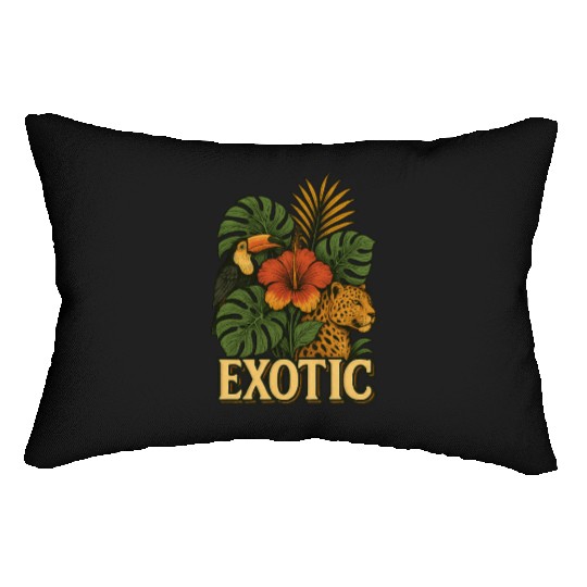 Vibrant Jungle Animal and Floral Print Lumbar Pillows