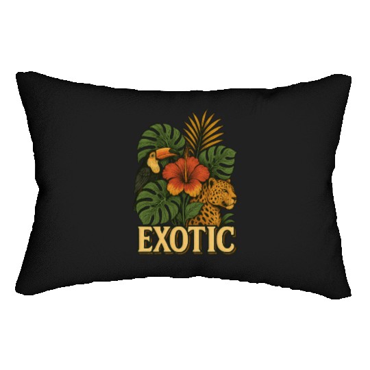 Vibrant Jungle Animal and Floral Print Lumbar Pillows