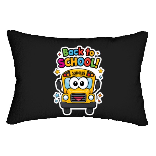 Back to School Happy School Bus Lumbar Pillows
