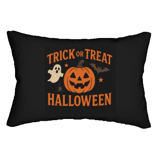 Halloween Trick or Treat Pumpkin Design Lumbar Pillows