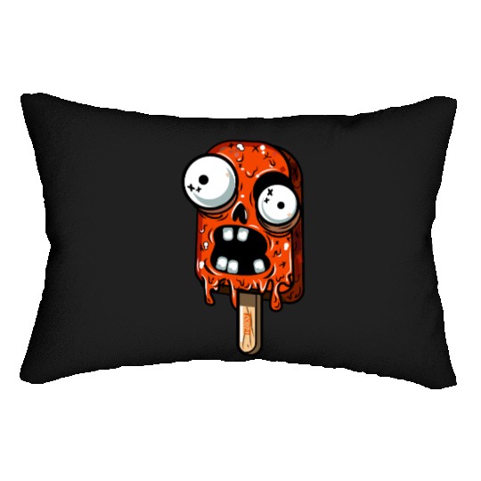 ice cream zombie 02 Orange grunge sour scream Pop Lumbar Pillows