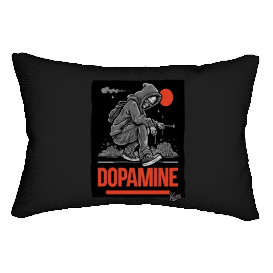 Neon Skater with Vapor Trail and Red Moon Lumbar Pillows