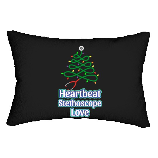 Festive Christmas Tree Heartbeat Design Lumbar Pillows