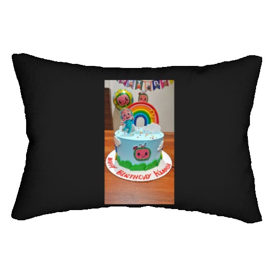 Colorful Toddler Birthday Rainbow Cake Lumbar Pillows