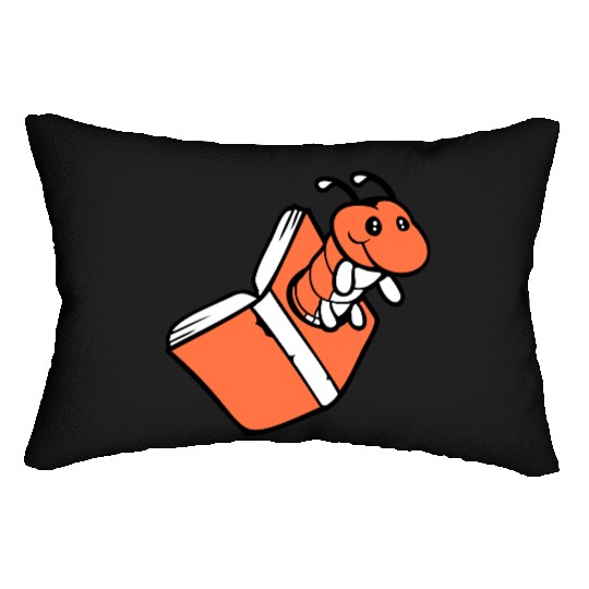 Bookworm Caterpillar Nerd Book Hole Geek Worm Read Lumbar Pillows