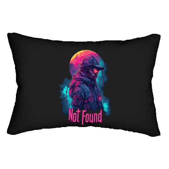 Neon Military Futuristic Explorer Night Not Found Lumbar Pillows